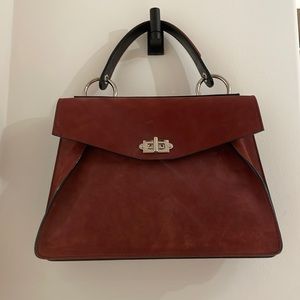Elegant Proenza Schouler suede burgundy handbag